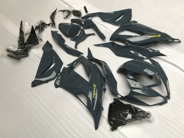 2013-2018 Dark Grey Yellow Kawasaki ZX6R Motorcycle Fairings UK