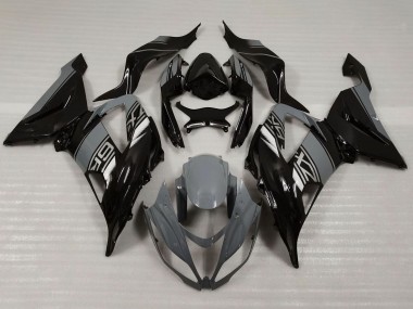 Buy 2013-2018 Nardo Grey Glossy Black Kawasaki ZX6R Motorcycle Fairings UK