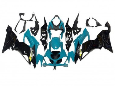 Buy 2019-2022 Teal Blue Glossy Black Yellow Kawasaki ZX6R Motorcycle Fairings UK