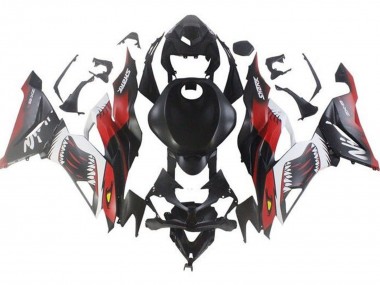 Buy 2019-2022 Matte Black Red White Shark Kawasaki ZX6R Motorcycle Fairings UK