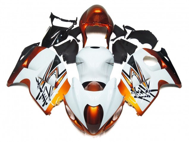 1996-2007 White Orange Black Suzuki GSXR 1300 Hayabusa Motorcycle Fairings UK