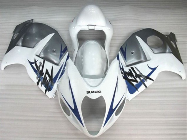 1996-2007 White Silver Blue Suzuki GSXR 1300 Hayabusa Motorcycle Fairings UK