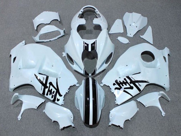 1996-2007 White Black Stripe Suzuki GSXR 1300 Hayabusa Motorcycle Fairings UK