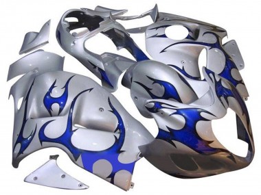 Buy 1996-2007 Silver Blue Tribal Suzuki GSXR 1300 Hayabusa Motorcycle Fairings UK