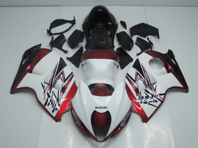 1996-2007 White Candy Red Black Suzuki GSXR 1300 Hayabusa Motorcycle Fairings UK