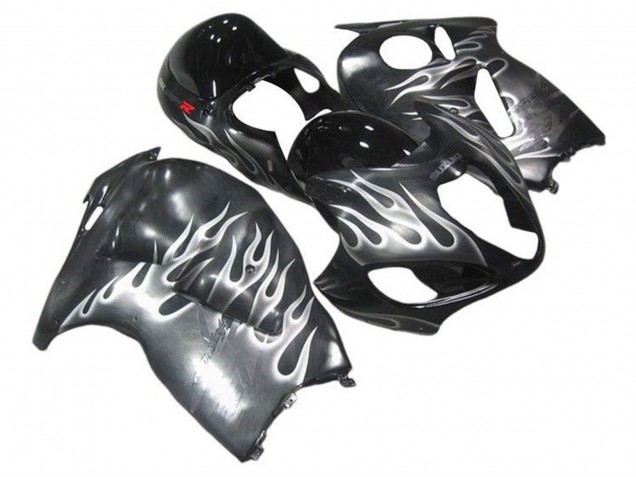 1996-2007 Grey Black White Flame Suzuki GSXR 1300 Hayabusa Motorcycle Fairings UK