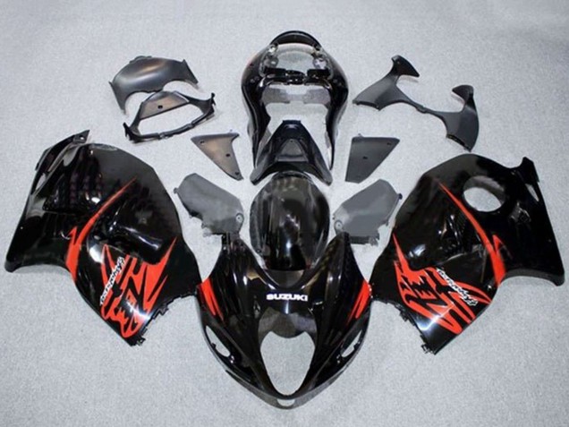 1996-2007 Glossy Black Red Suzuki GSXR 1300 Hayabusa Motorcycle Fairings UK