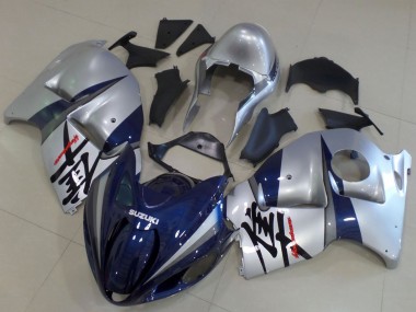 Buy 1996-2007 Silver Dark Blue Suzuki GSXR 1300 Hayabusa Motorcycle Fairings UK