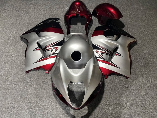 1996-2007 Silver Candy Red Suzuki GSXR 1300 Hayabusa Motorcycle Fairings UK