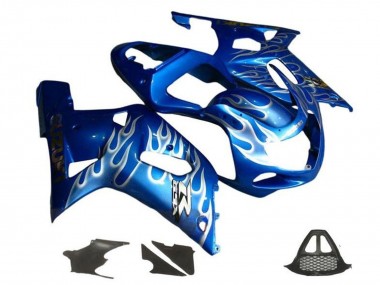 Buy 2000-2002 Blue White Flame Suzuki GSXR1000 Motorcycle Fairings UK