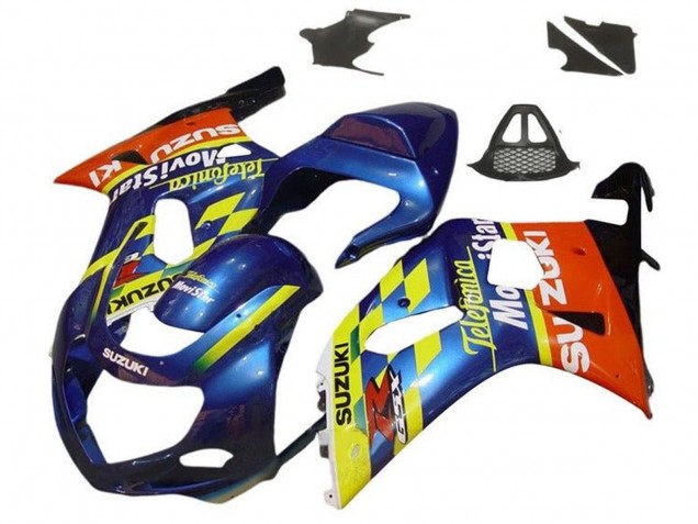 2000-2002 Blue Yellow Red Telefonica Motul Suzuki GSXR1000 Motorcycle Fairings UK