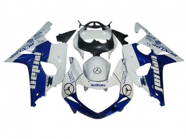 2000-2002 White Blue Jordan Dunlop Suzuki GSXR1000 Motorcycle Fairings UK