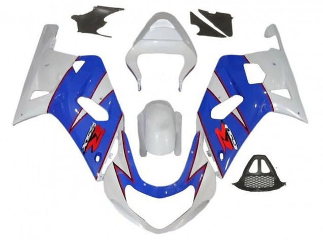 2000-2002 White Blue Red Pinstripe Suzuki GSXR1000 Motorcycle Fairings UK