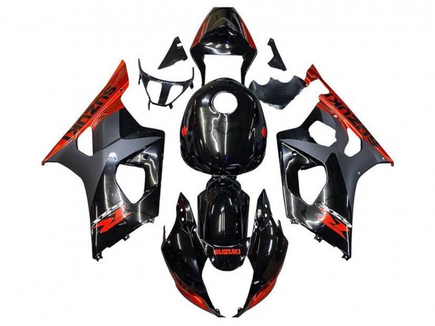 2003-2004 Glossy Black Matte Black Orange Suzuki GSXR 1000 Motorcycle Fairings UK