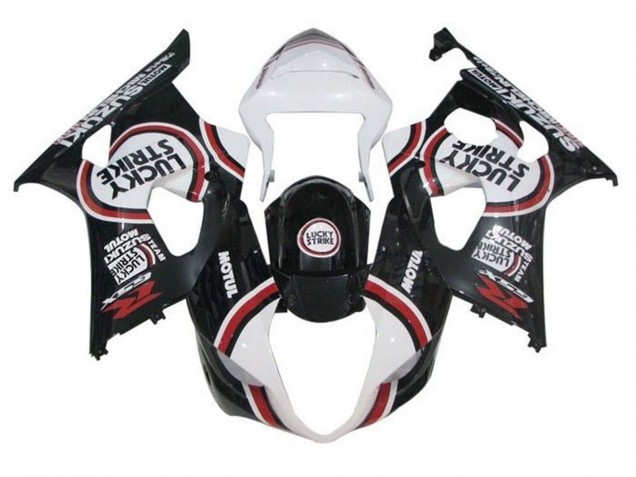 2003-2004 White Black Red Lucky Strike Suzuki GSXR 1000 Motorcycle Fairings UK