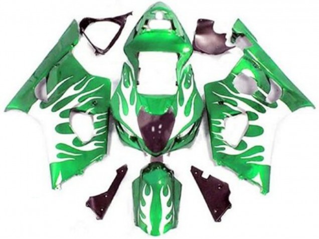 2003-2004 Green White Flame Suzuki GSXR 1000 Motorcycle Fairings UK