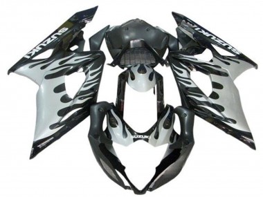 Buy 2005-2006 Black White Flame Suzuki GSXR 1000 Motorcycle Fairings UK