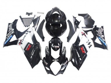 Buy 2005-2006 Glossy Black White West Suzuki GSXR 1000 Motorcycle Fairings UK