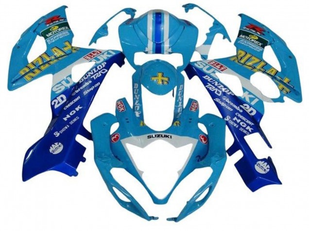 2005-2006 Blue White Stripe Rizla Suzuki GSXR 1000 Motorcycle Fairings UK