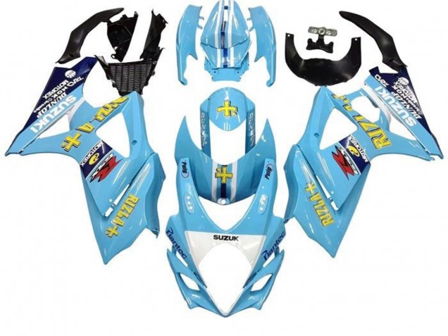 2005-2006 Light Blue Yellow Black Rizla Suzuki GSXR 1000 Motorcycle Fairings UK