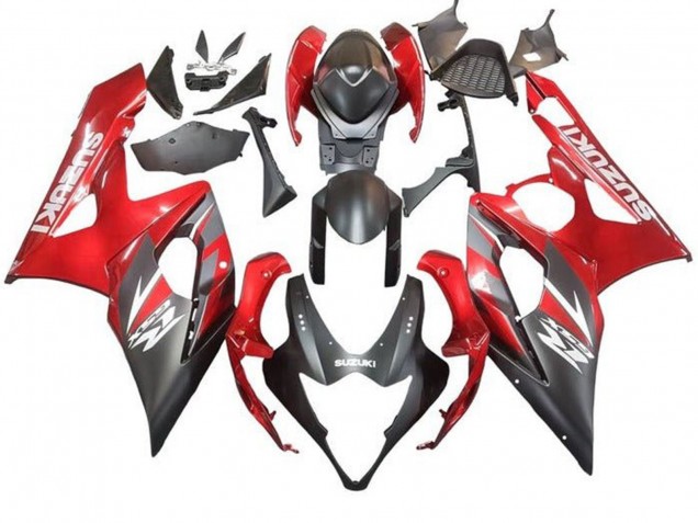 2005-2006 Matte Black Red Suzuki GSXR 1000 Motorcycle Fairing UK