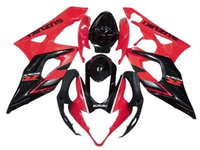 2005-2006 Red Glossy Black Stripe Suzuki GSXR 1000 Motorcycle Fairings UK