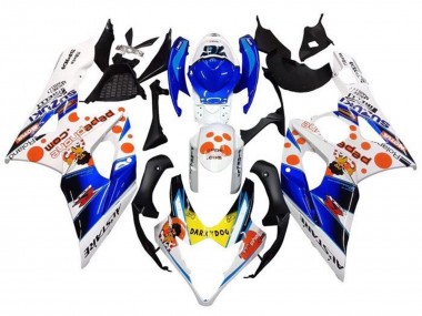 Buy 2005-2006 White Blue Orange Yellow Dark Dog Suzuki GSXR 1000 Motorcycle Fairings UK