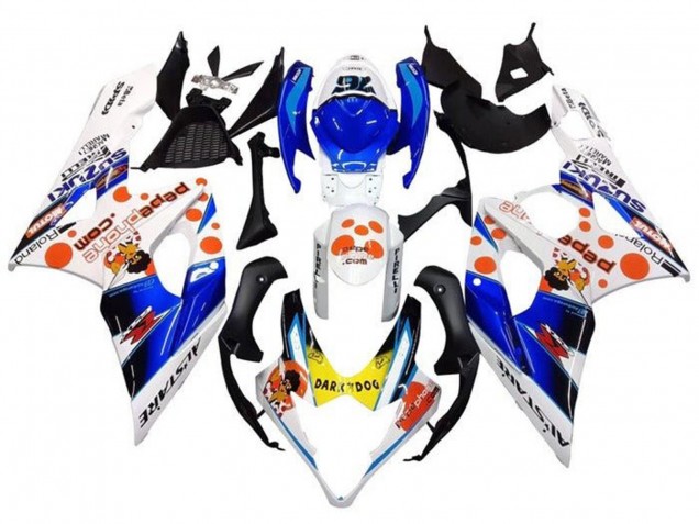 2005-2006 White Blue Orange Yellow Dark Dog Suzuki GSXR 1000 Motorcycle Fairings UK