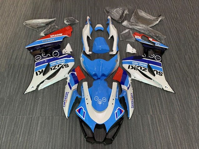 2017-2025 White Blue Stripe Red Motul Suzuki GSXR1000 Motorcycle Fairings UK