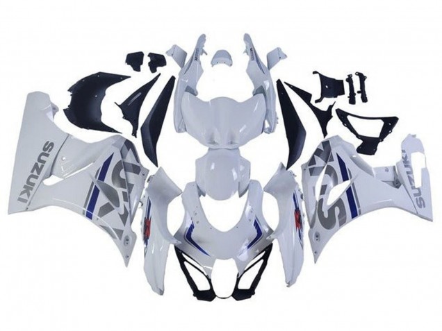 2017-2025 White Silver Blue Suzuki GSXR1000 Motorcycle Fairings UK