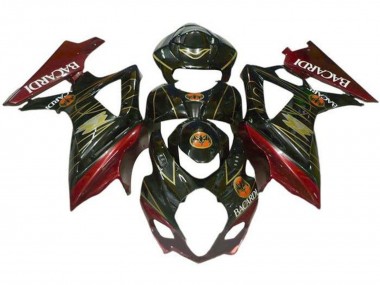 Buy 2007-2008 Black Red Gold BACARDI Suzuki GSXR 1000 Motorcycle Fairings UK