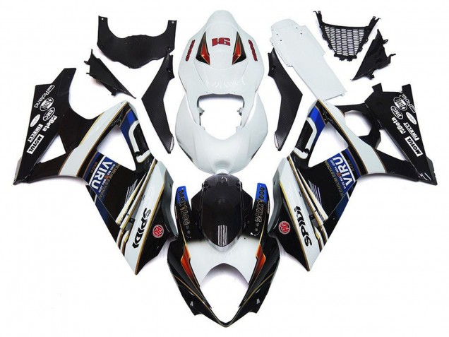 2007-2008 White Blue Black VIRU Suzuki GSXR 1000 Motorcycle Fairings UK