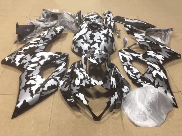 2007-2008 Black White Grey Camouflage Suzuki GSXR 1000 Motorcycle Fairings UK
