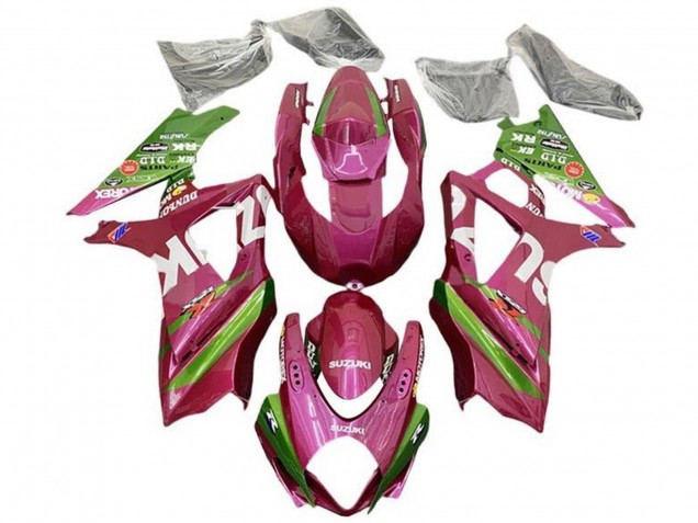 2007-2008 Pink Green White Suzuki GSXR 1000 Motorcycle Fairings UK