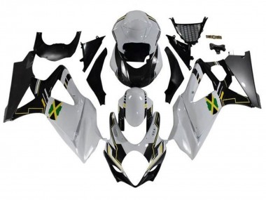 Buy 2007-2008 White Black Jamaica Suzuki GSXR 1000 Motorcycle Fairings UK