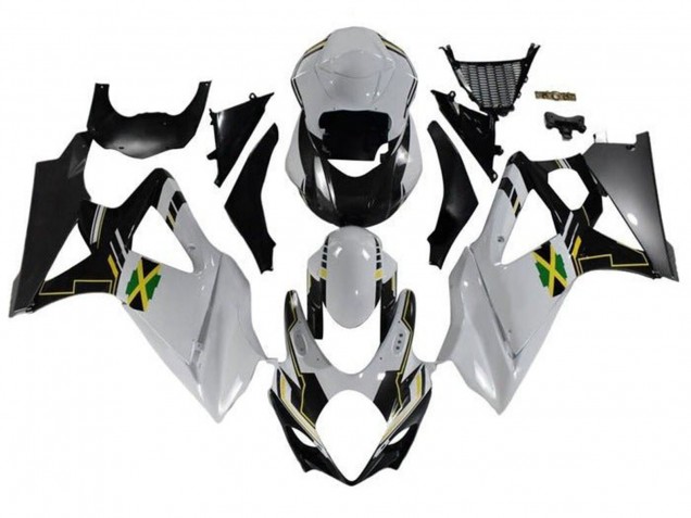 2007-2008 White Black Jamaica Suzuki GSXR 1000 Motorcycle Fairings UK