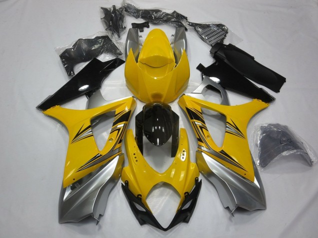 2007-2008 Yellow Silver Black Suzuki GSXR 1000 Motorcycle Fairings UK