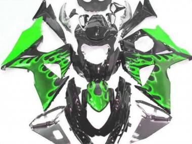 Buy 2009-2016 Glossy Black Green Flame Suzuki GSXR 1000 Motorcycle Fairings UK