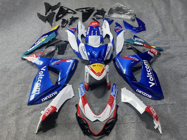 2009-2016 White Blue Red Yellow Voltcom Suzuki GSXR 1000 Motorcycle Fairings UK