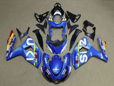 Buy 2009-2016 Blue White Yellow Stripe Suzuki GSXR 1000 Motorcycle Fairings UK