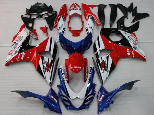 2009-2016 WhiteRed Blue Black Stripe Suzuki GSXR 1000 Motorcycle Fairings UK