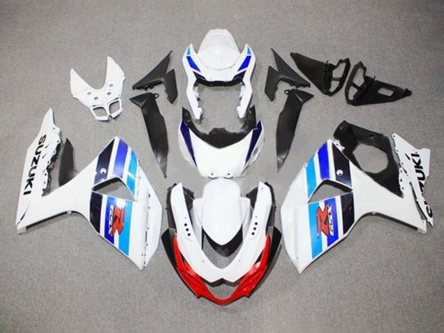 2009-2016 White Blue Red Black Stripe Suzuki GSXR 1000 Motorcycle Fairings UK
