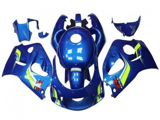 1996-2000 Blue Yellow White Suzuki GSXR 600 / GSXR 750 Motorcycle Fairings UK