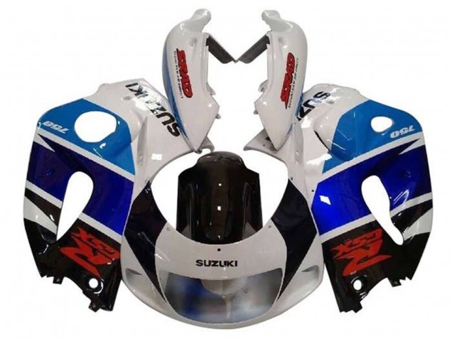 1996-2000 White Black Double Blue Red Suzuki GSXR 600 / GSXR 750 Motorcycle Fairings UK