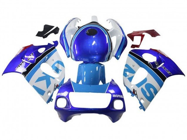 1996-2000 White Blue Stripe Suzuki GSXR 600 / GSXR 750 Motorcycle Fairings UK