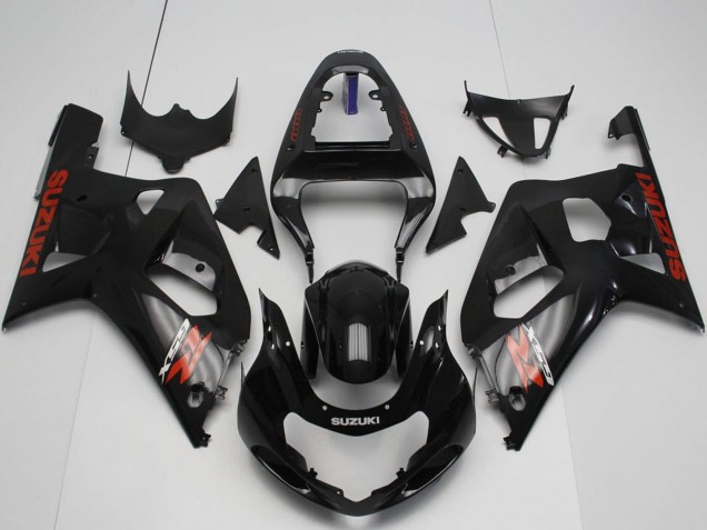 2001-2003 Glossy Black Red Suzuki GSXR 600 / GSXR 750 Motorcycle Fairings UK