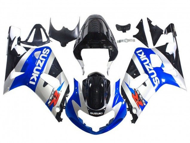 2001-2003 Blue Silver Glossy Black Suzuki GSXR 600 / GSXR 750 Motorcycle Fairings UK