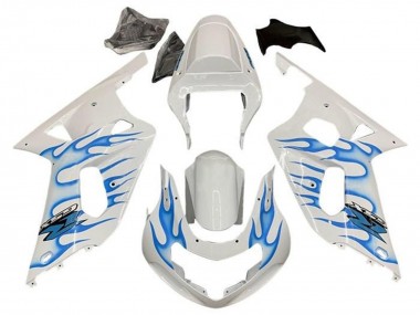 Buy 2001-2003 White Blue Flame Suzuki GSXR 600 / GSXR 750 Motorcycle Fairings UK