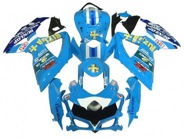2008-2010 Light Blue Yellow Rizla Suzuki GSXR 600 / GSXR 750 Motorcycle Fairings UK