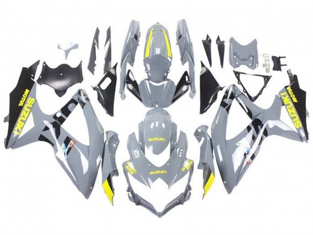 2008-2010 Nardo Grey Yellow Black Suzuki GSXR 600 / GSXR 750 Motorcycle Fairings UK